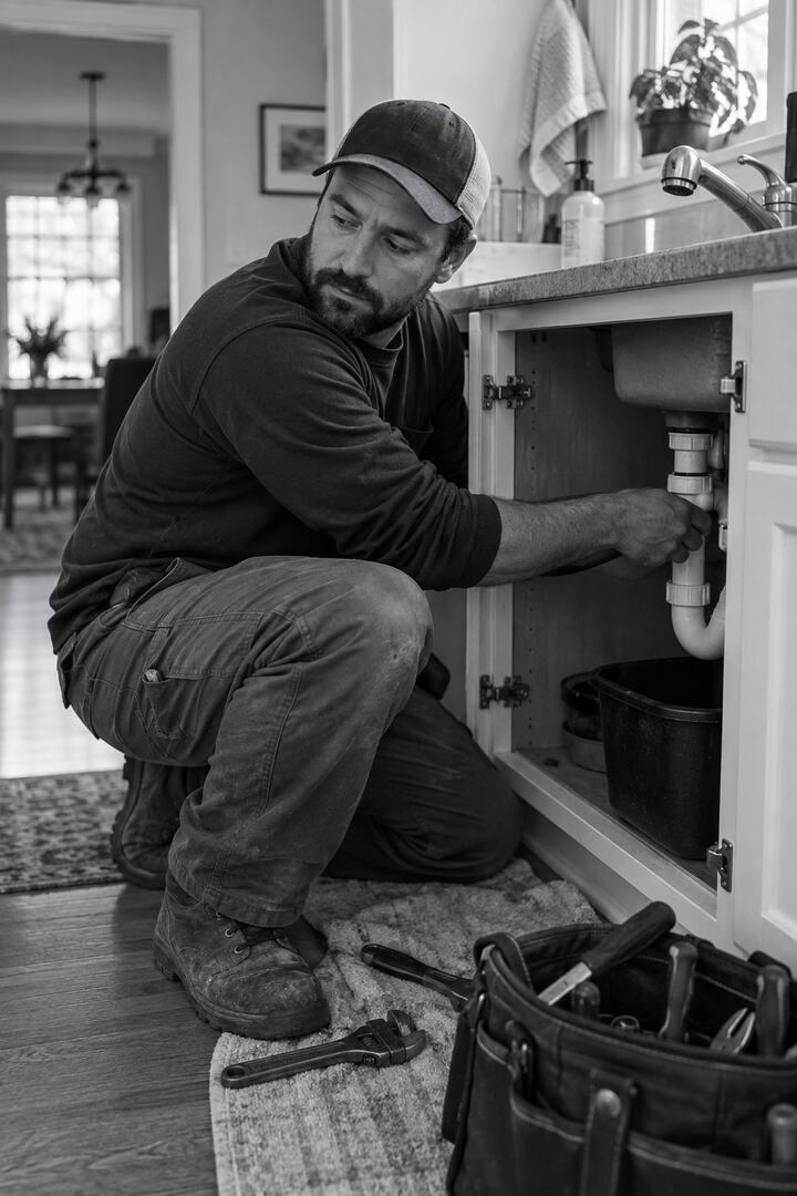 Plumbing service professional
