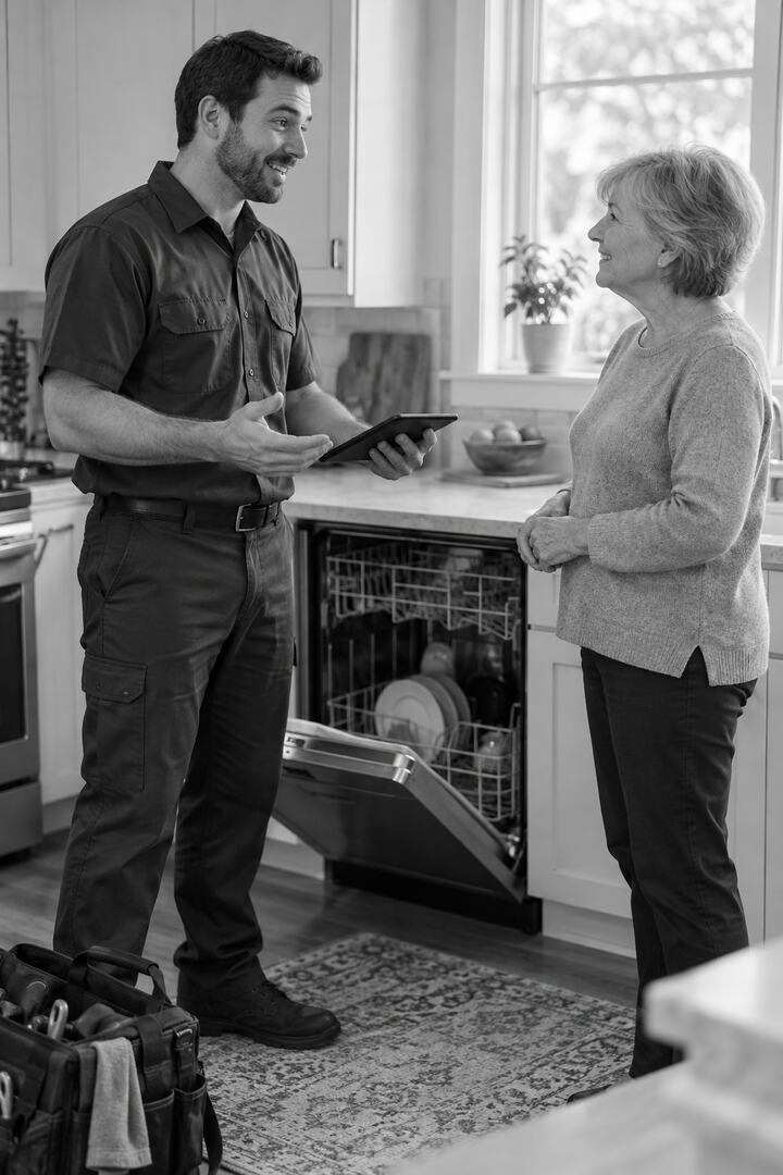 Appliance repair service professional